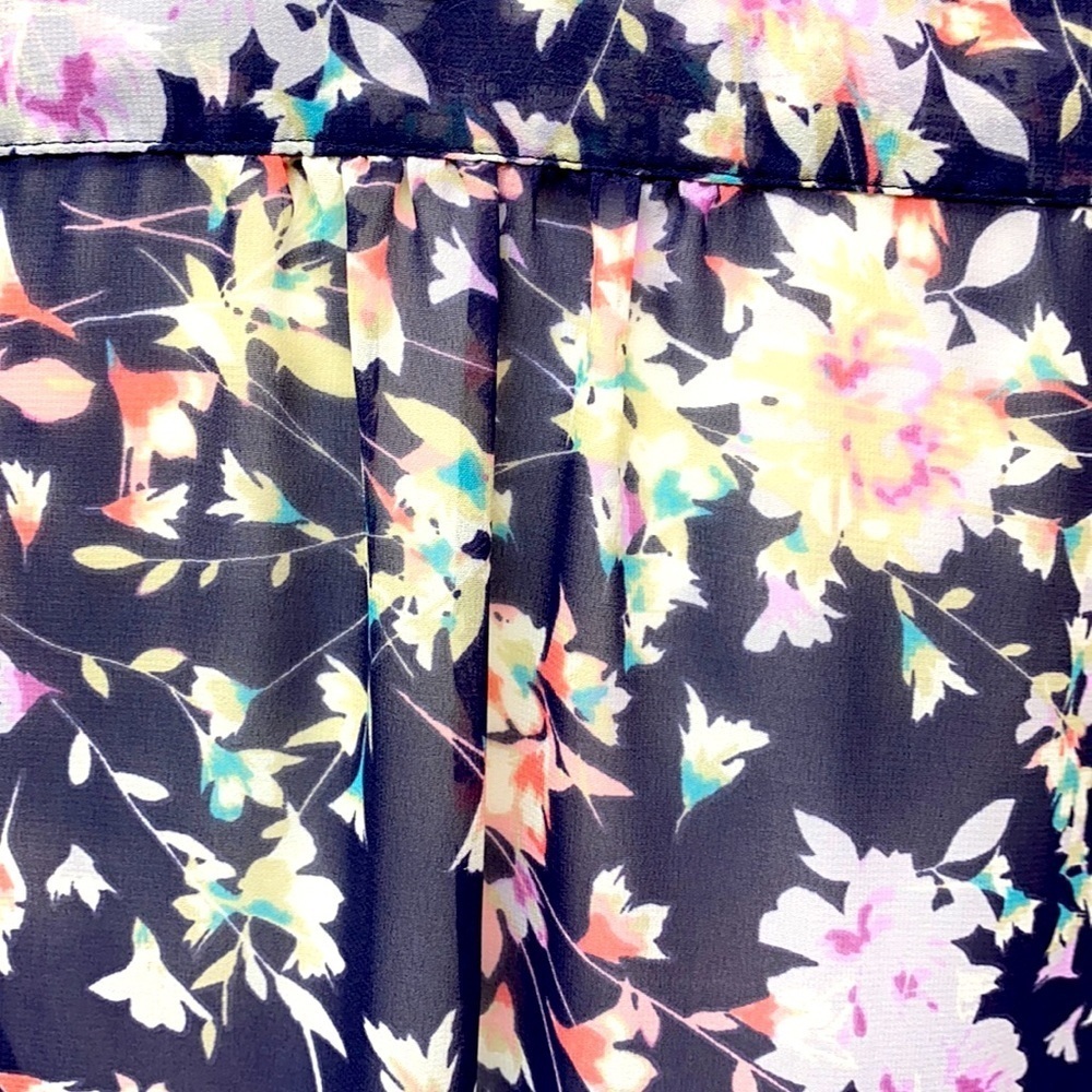 Lauren Conrad Chiffon Floral Tie Waist Kimono - Picture 5 of 6